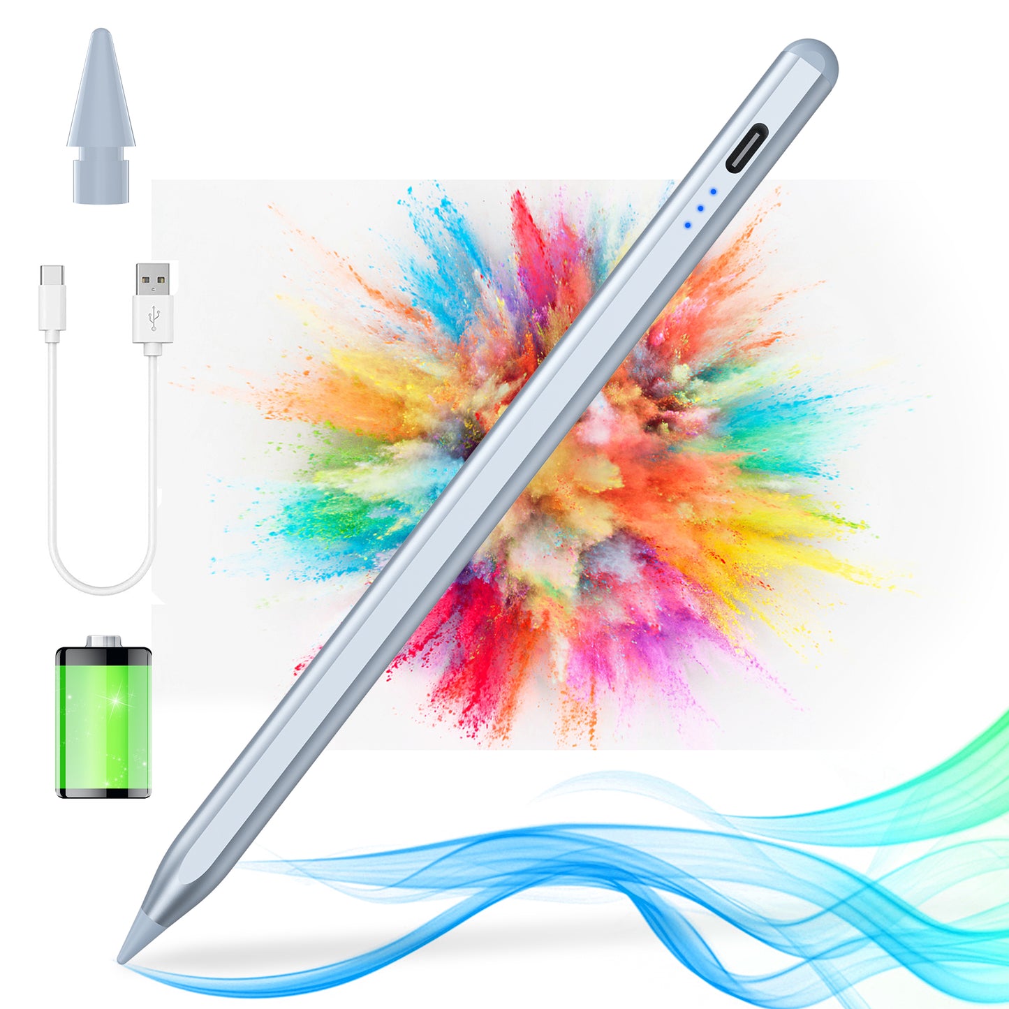 5X Faster Charge Kailfee Stylus Pen for iPad(2018-2023), Apple Pencil 2nd Generation, iPad Pencil Compatible with Apple iPad Pro 11&12.9 inch, iPad Air 3/4/5th, iPad 6-10th, iPad Mini 5/6th - Blue