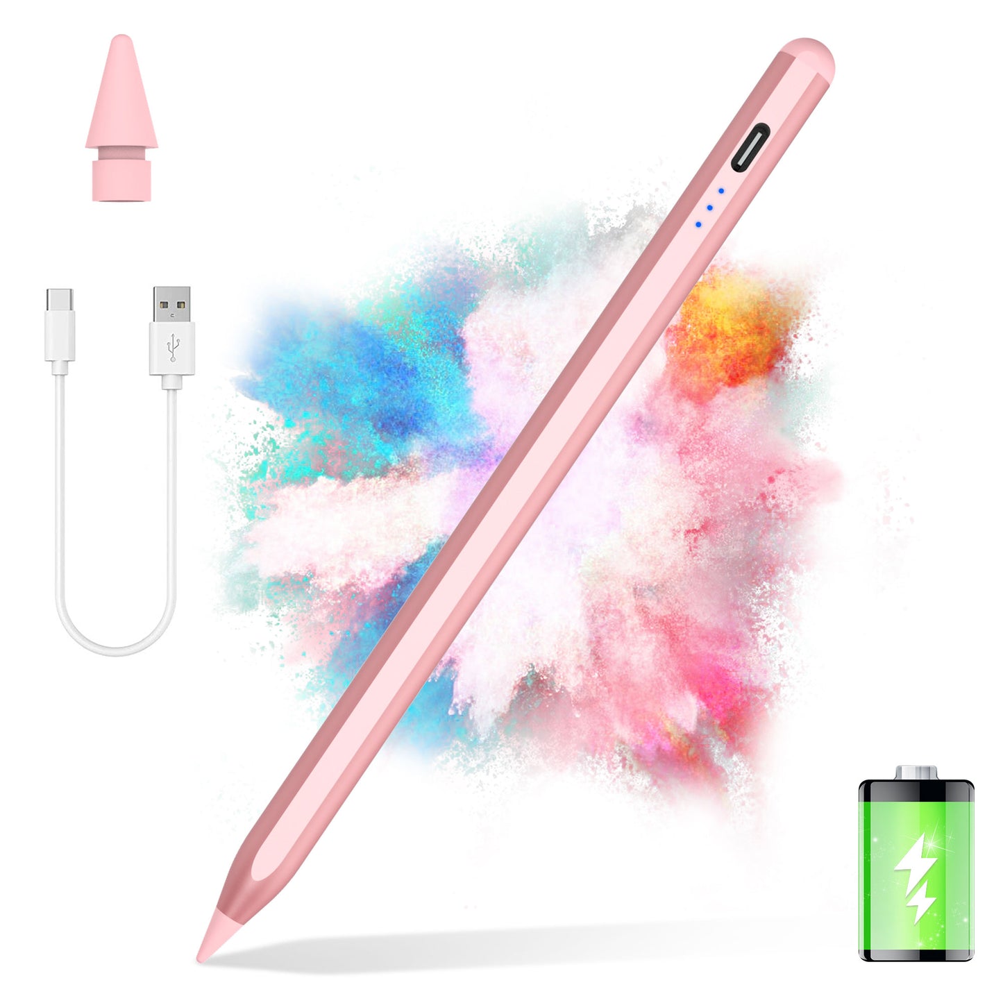 5X Fast Charge Kailfee Stylus Pen for iPad(2018-2023), Apple Pencil 2nd Generation, iPad Pencil Compatible with Apple iPad Pro 11&12.9 inch, iPad Air 3/4/5th, iPad 6-10th, iPad Mini 5/6th - rose gold