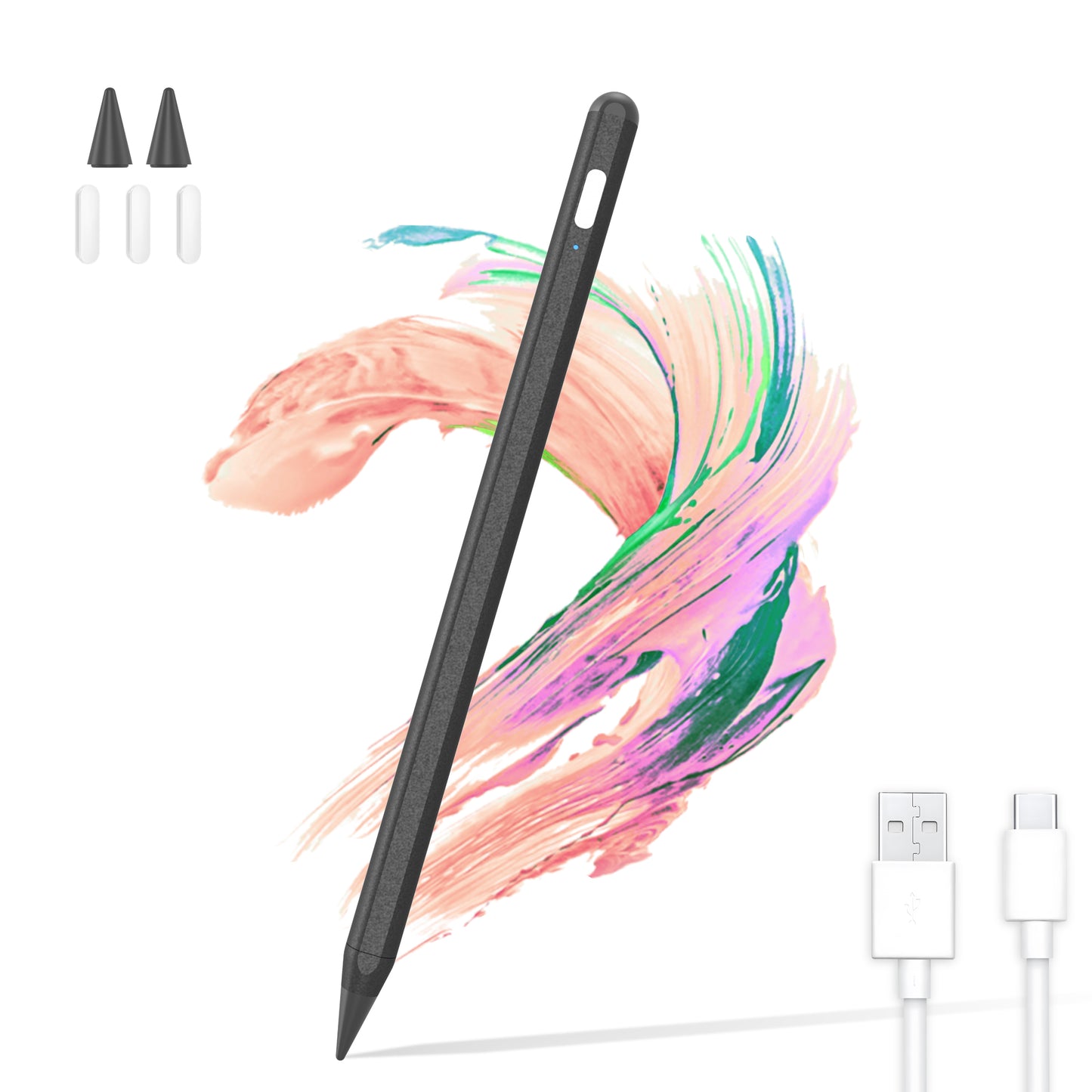 Kailfee Stylus Pen for iPad with Palm Rejection, Magnetic Adsorption, Tilt Function, Apple Pencil Compatible with iPad Pro 11/12.9 inch, iPad Air 3/4/5, ipad6/7/8/9/10, iPad Mini 5/6(Black)