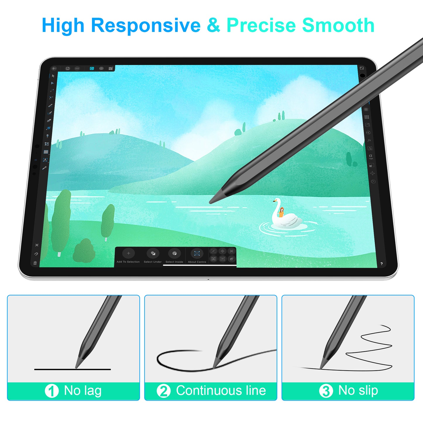 5X Faster Charge Kailfee Stylus Pen for iPad(2018-2023), Apple Pencil 2nd Generation, iPad Pencil Compatible with Apple iPad Pro 11&12.9 inch, iPad Air 3/4/5th, iPad 6-10th, iPad Mini 5/6th - Black