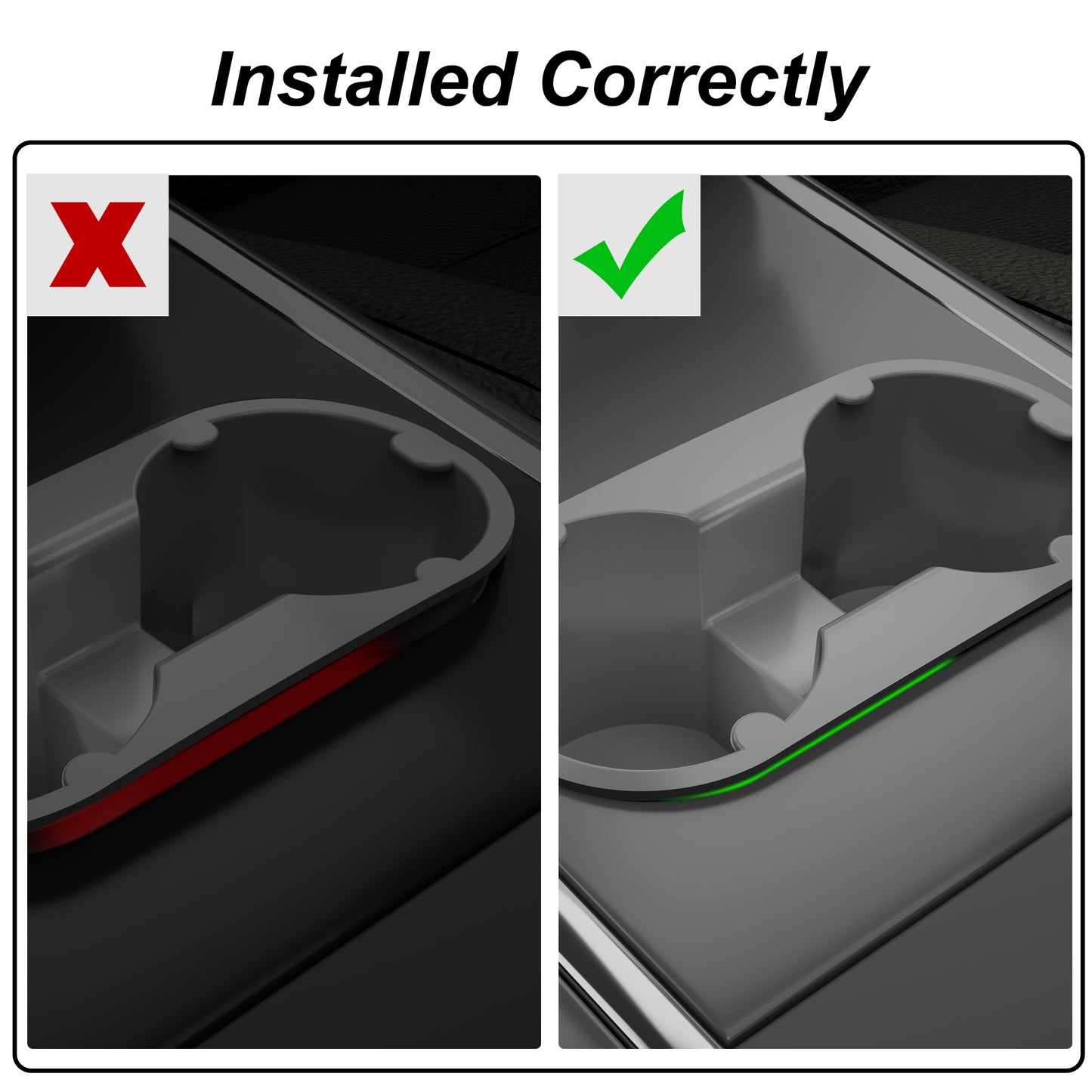 Kailfee Upgraded 2017-2023 Cup Holder Insert for Tesla fit Model Y | 3 & 2024 Model Y( Grey )