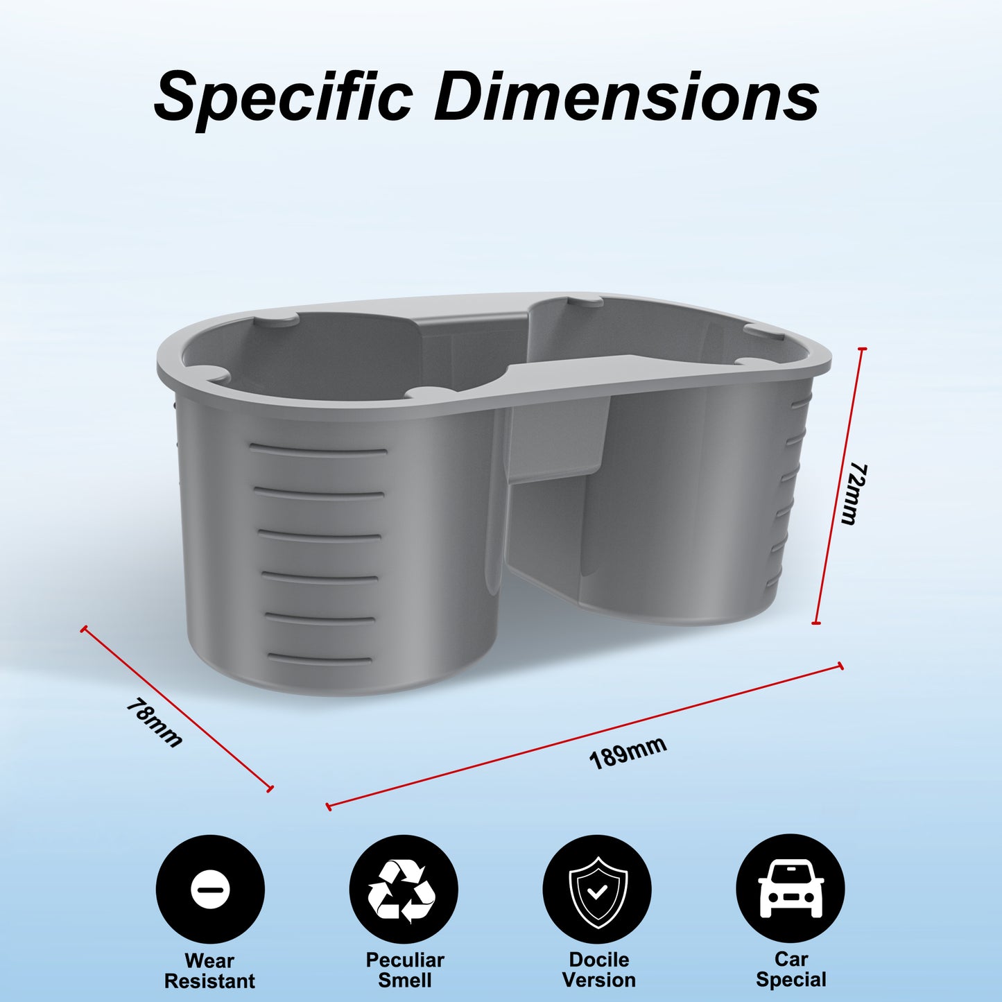 Kailfee Upgraded 2017-2023 Cup Holder Insert for Tesla fit Model Y | 3 & 2024 Model Y( Grey )