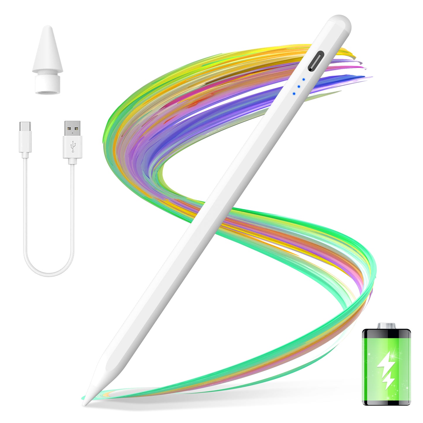 5X Fast Charge Kailfee Stylus Pen for iPad(2018-2023), Apple Pencil 2nd Generation, iPad Pencil Compatible with Apple iPad Pro 11&12.9 inch, iPad Air 3/4/5th, iPad 6-10th, iPad Mini 5/6th - white
