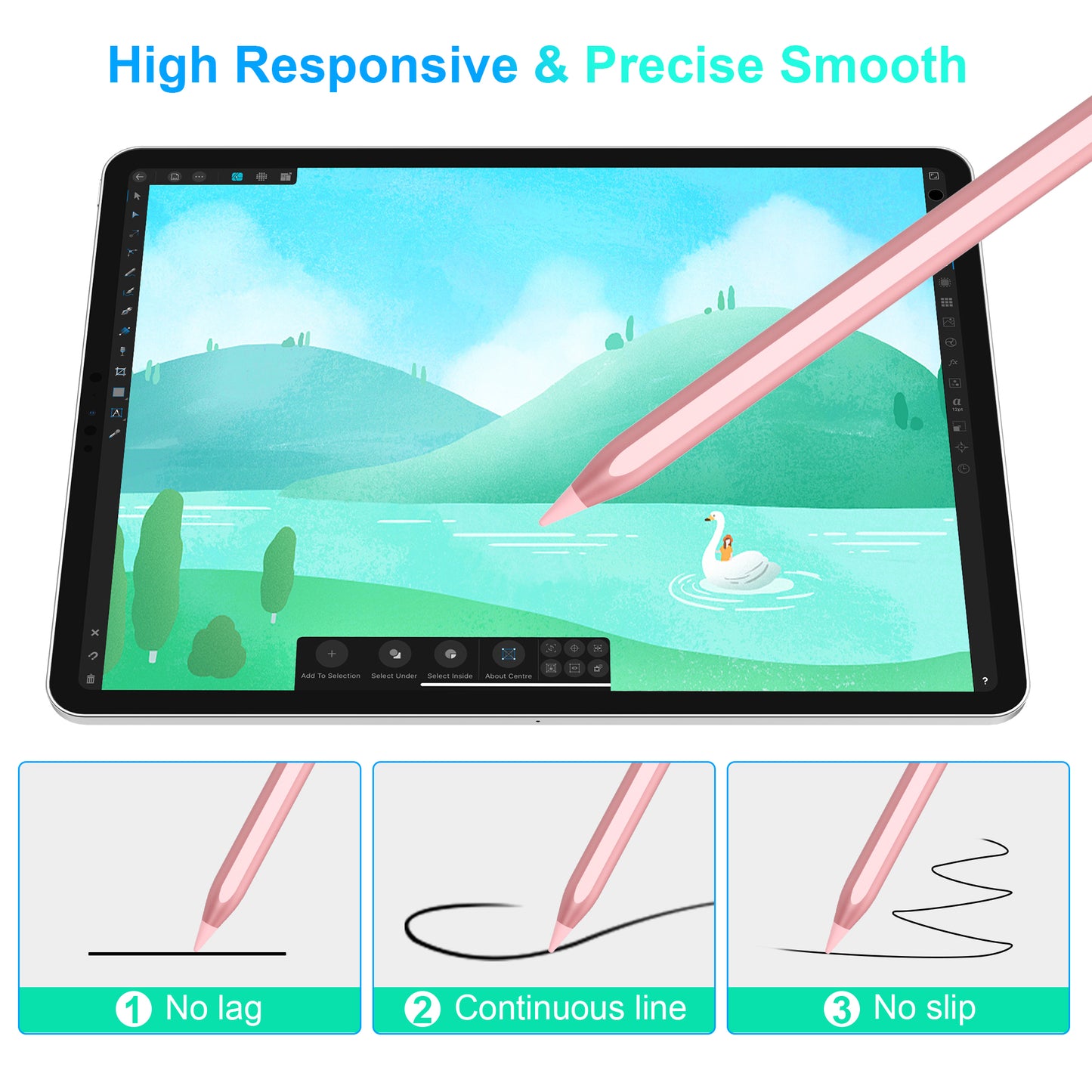 5X Fast Charge Kailfee Stylus Pen for iPad(2018-2023), Apple Pencil 2nd Generation, iPad Pencil Compatible with Apple iPad Pro 11&12.9 inch, iPad Air 3/4/5th, iPad 6-10th, iPad Mini 5/6th - rose gold