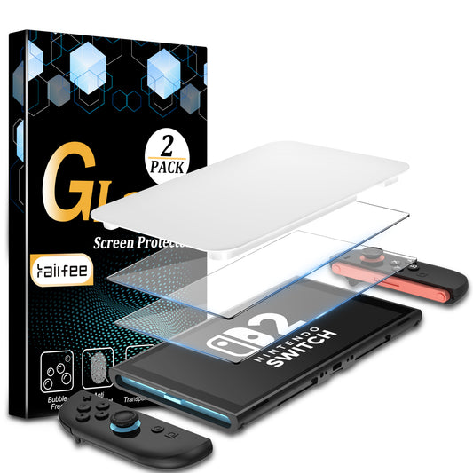 Kailfee Tempered Glass Screen Protector [Automatic alignment, dust-free installation chamber] designed for Nintendo Switch 2 (2025) - 2 Pack-25-Second Install