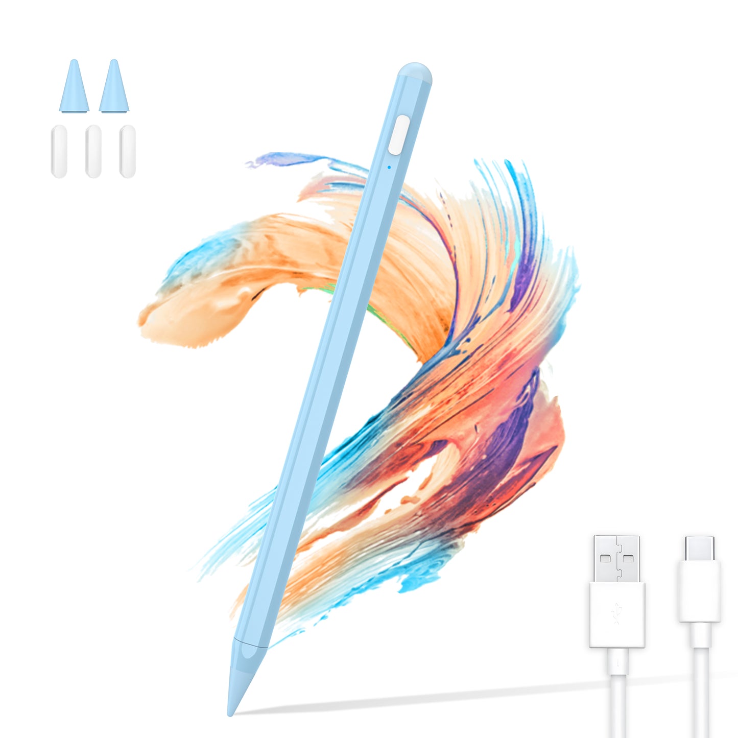 Stylus Pen for iPad with Palm Rejection, Kailfee Active Pencil Compatible with 2018-2022 Apple iPad Pro 11/12.9 Inch,iPad 10/9/8/7/6 Gen,iPad Mini 5/6 Gen,iPad Air3/4/5 Gen(Sky Blue)