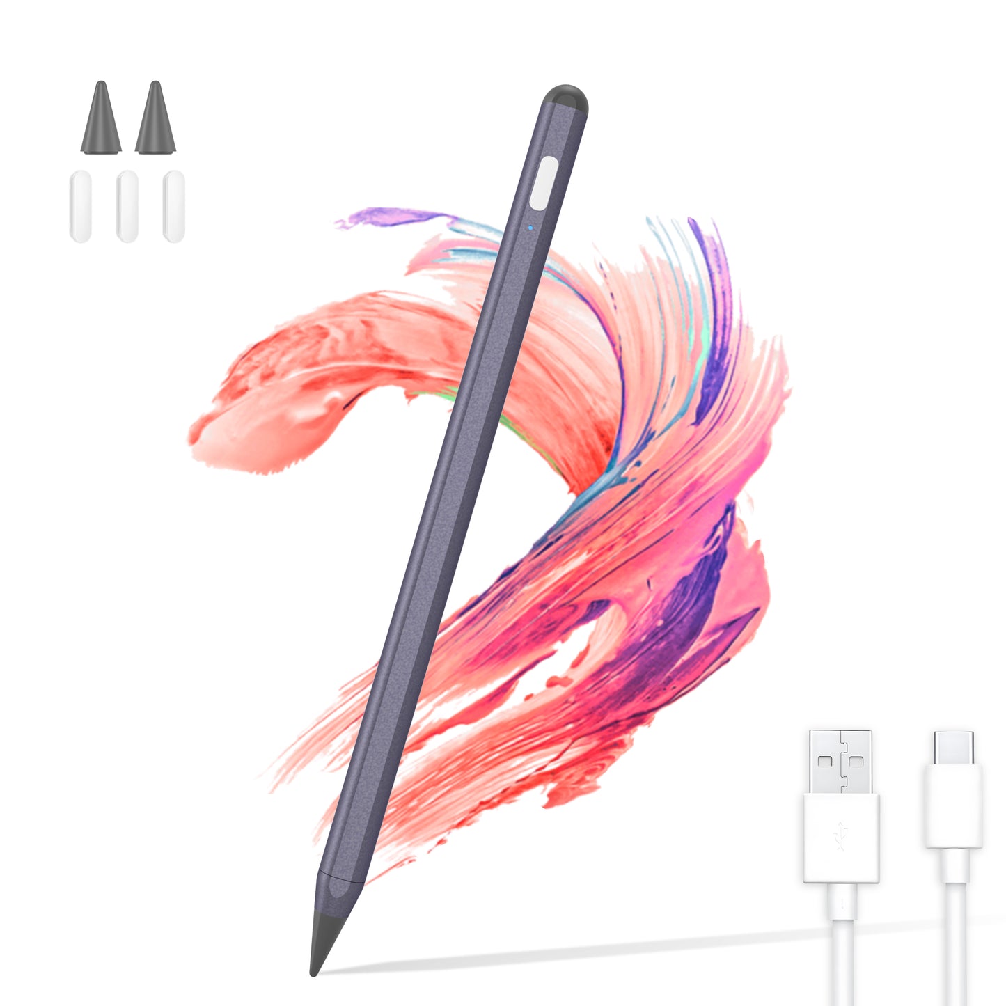 Stylus Pen for iPad with Palm Rejection, Kailfee Active Pencil Compatible with 2018-2022 Apple iPad Pro 11/12.9 Inch,iPad 10/9/8/7/6 Gen,iPad Mini 5/6 Gen,iPad Air3/4/5 Gen(Starry Grey)