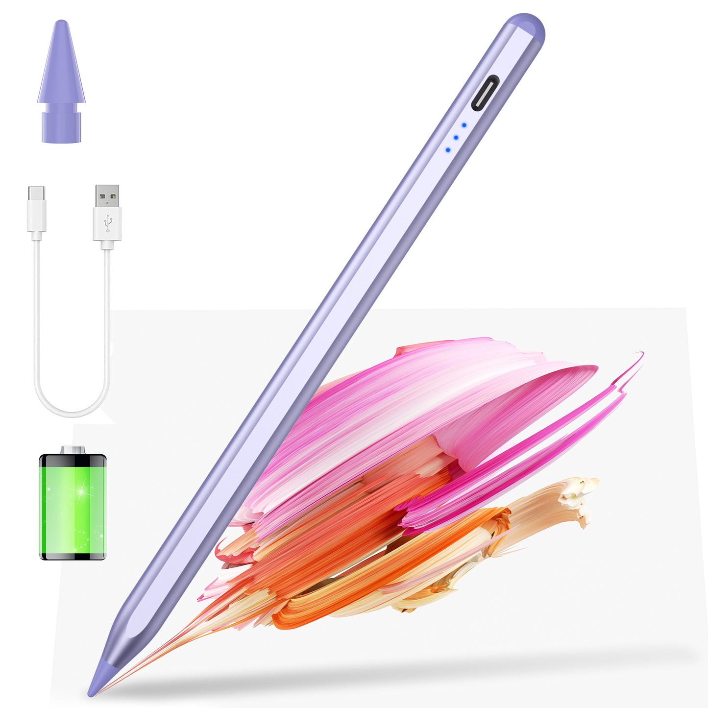 5X Faster Charge Kailfee Stylus Pen for iPad(2018-2023), Apple Pencil 2nd Generation, iPad Pencil Compatible with Apple iPad Pro 11&12.9 inch, iPad Air 3/4/5th, iPad 6-10th, iPad Mini 5/6th - Purple