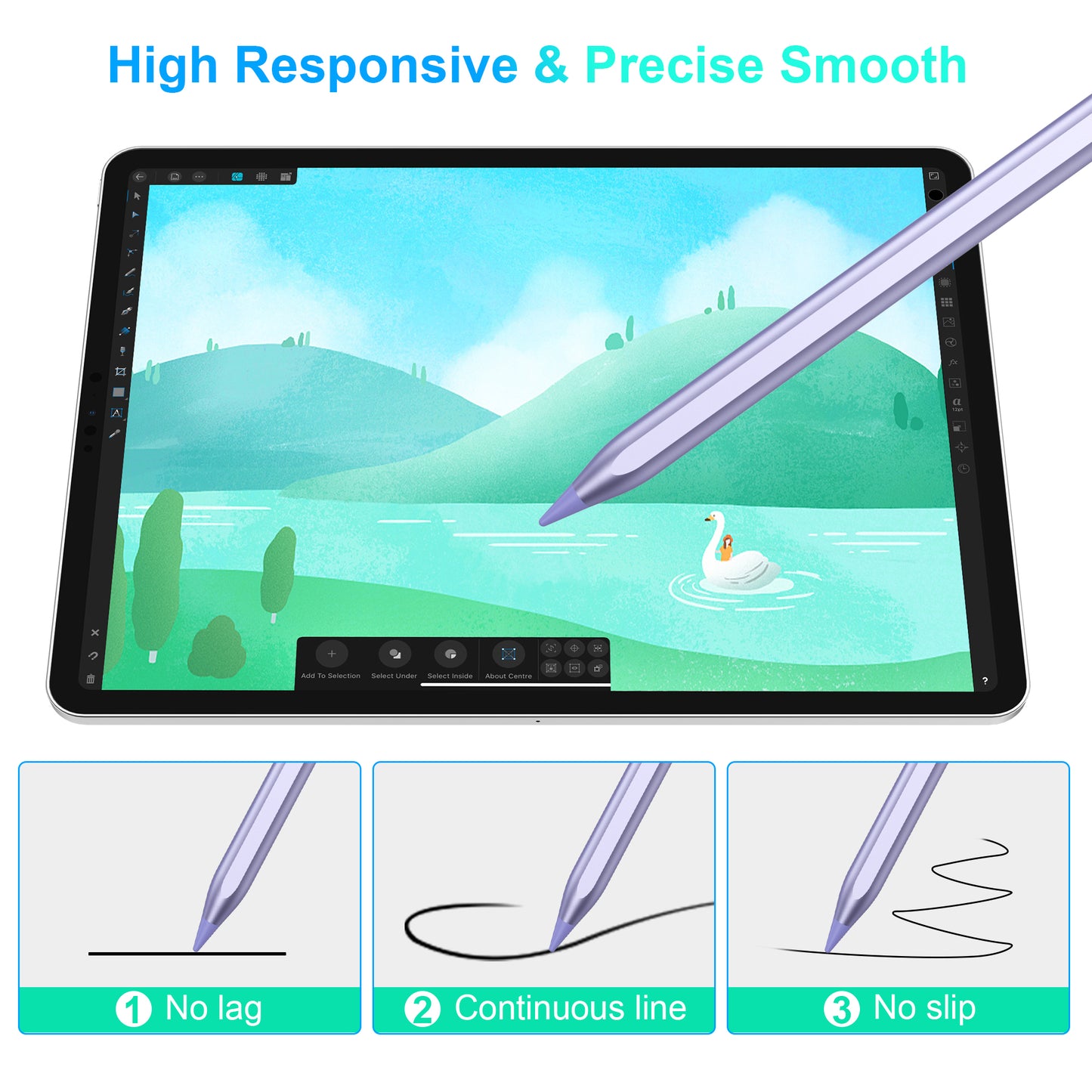 5X Faster Charge Kailfee Stylus Pen for iPad(2018-2023), Apple Pencil 2nd Generation, iPad Pencil Compatible with Apple iPad Pro 11&12.9 inch, iPad Air 3/4/5th, iPad 6-10th, iPad Mini 5/6th - Purple