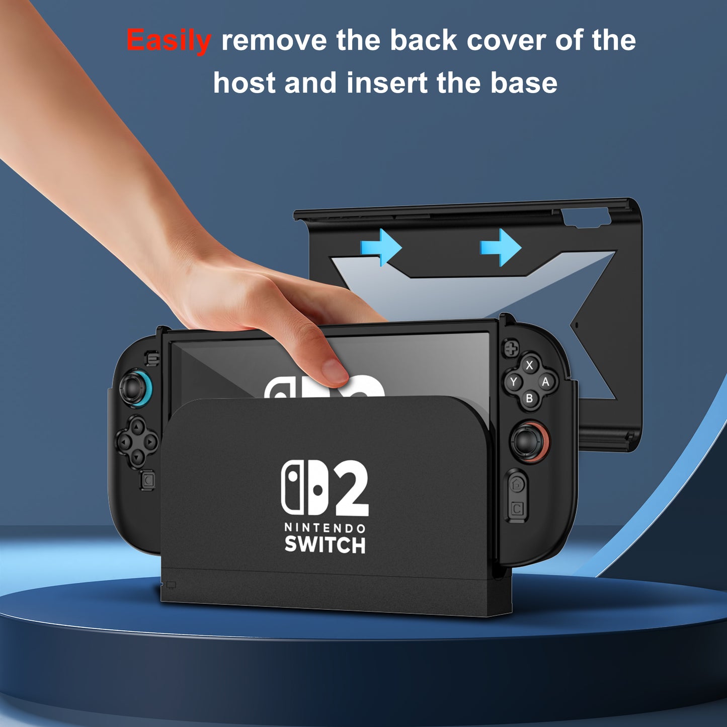 Protective Case for Nintendo Switch 2, Full Protection Switch 2 Cover,TPU Shock-Absorption and Anti-Scratch for Nintendo Switch 2 with【Bult-in Screen Protector】& 2 X Thumb Grip Caps,Black