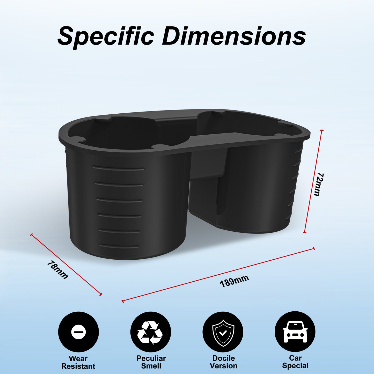 Kailfee Upgraded 2017-2023 Cup Holder Insert for Tesla fit Model Y | 3 & 2024 Model Y(Black) )